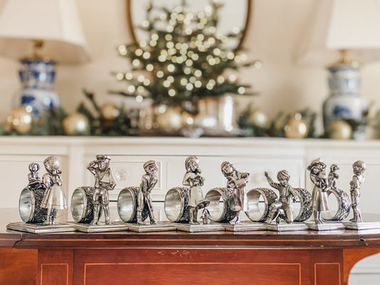 Rare Complete Set of Victorian Children Napkin Rings