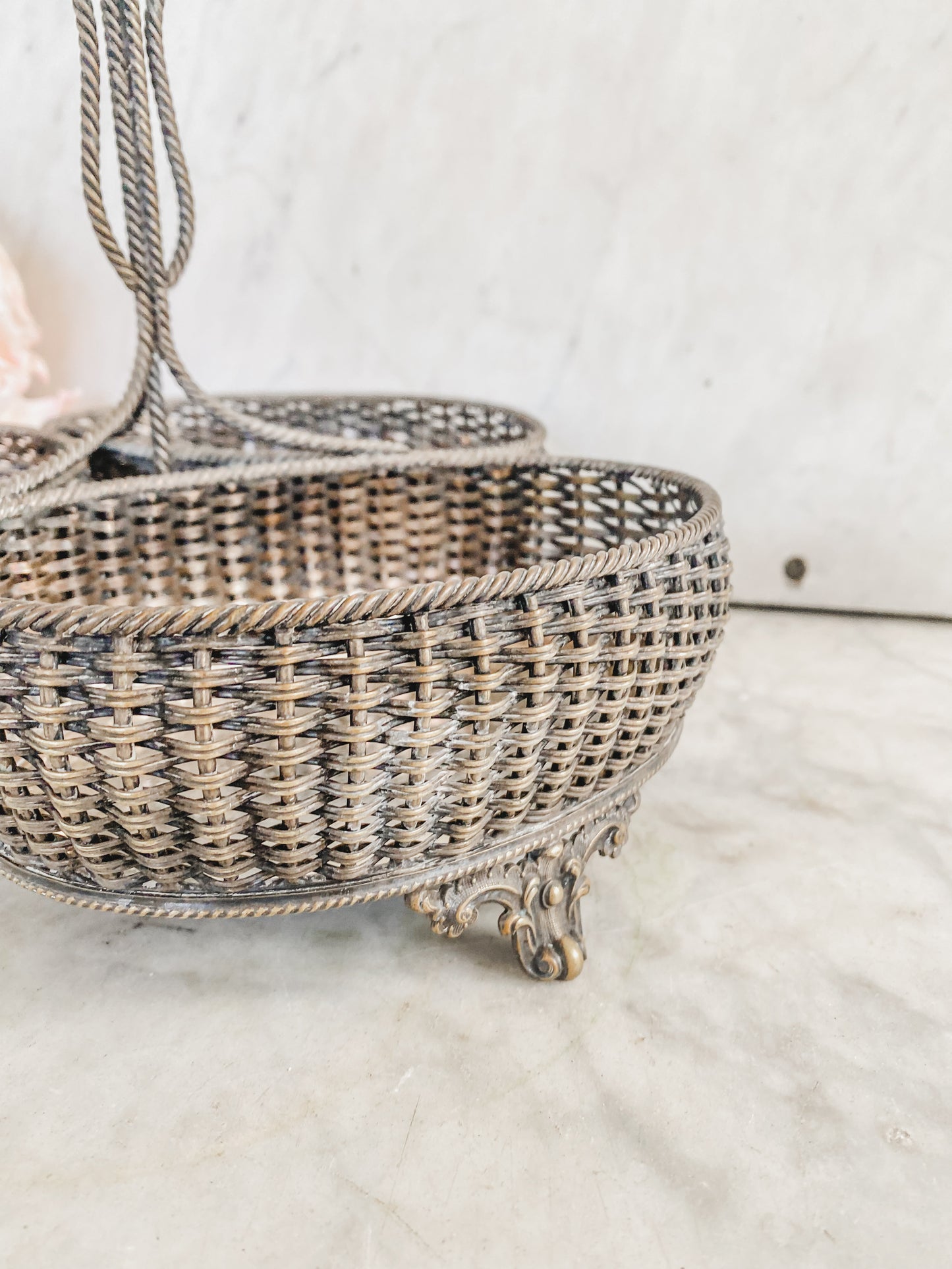 Rare 1860-1862 Mappin & Company Trio Basket with Intricate Woven Design