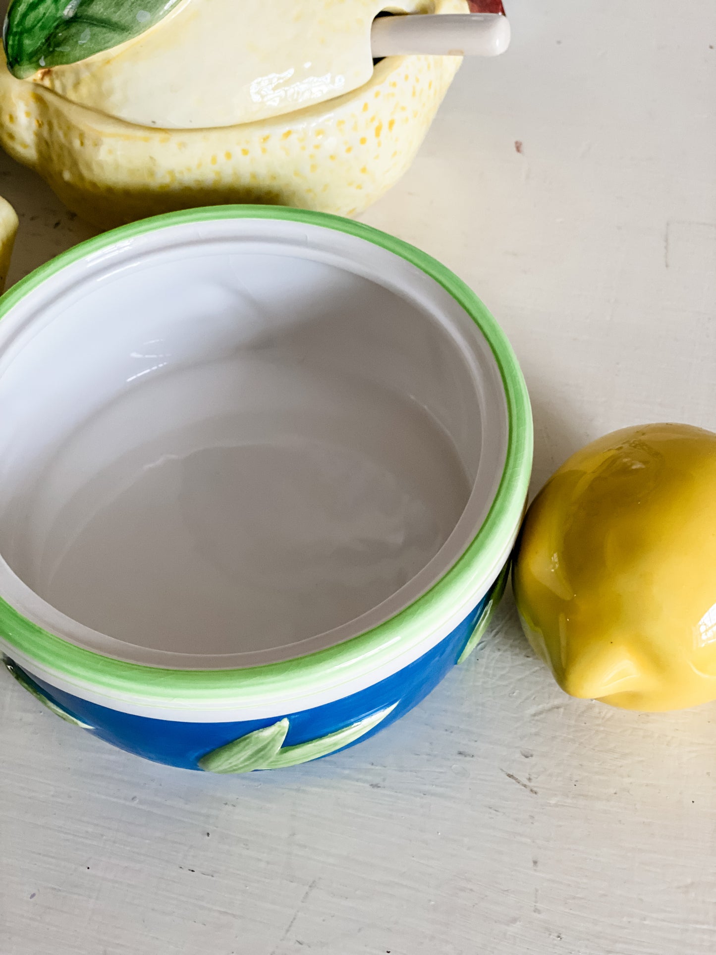 Vintage Lemon Covered Dish and Lemon