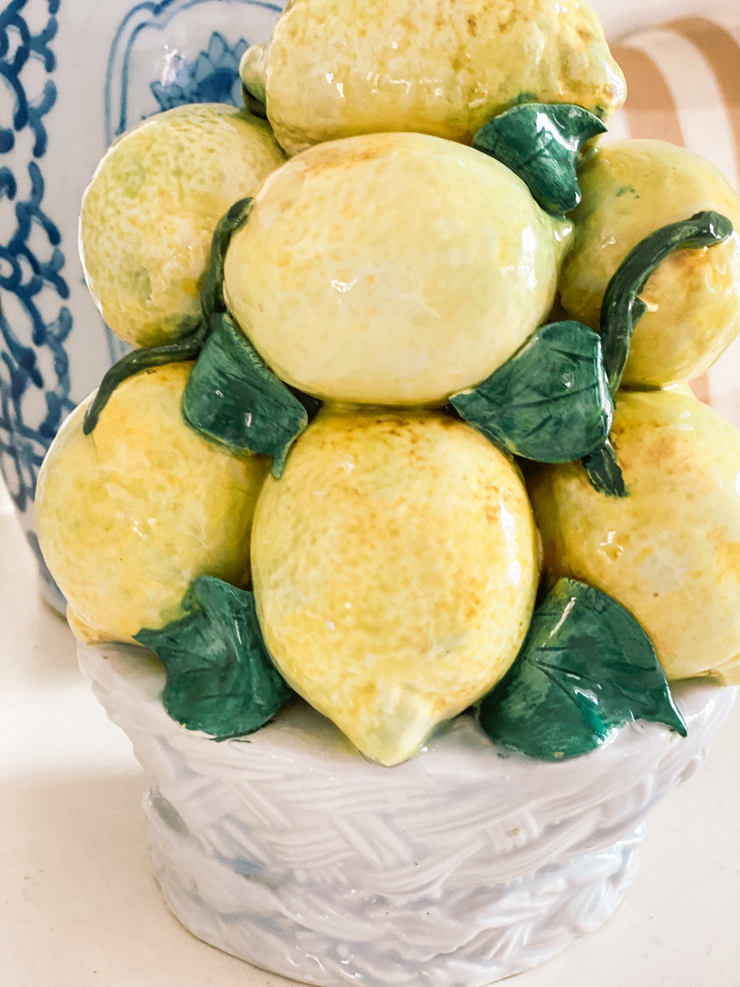 Italian Majolica Lemon Topiary