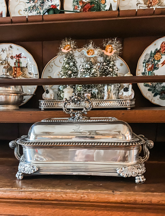 Historic and Remarkable Example of Old Sheffield Plate 3-piece Chafing Dish