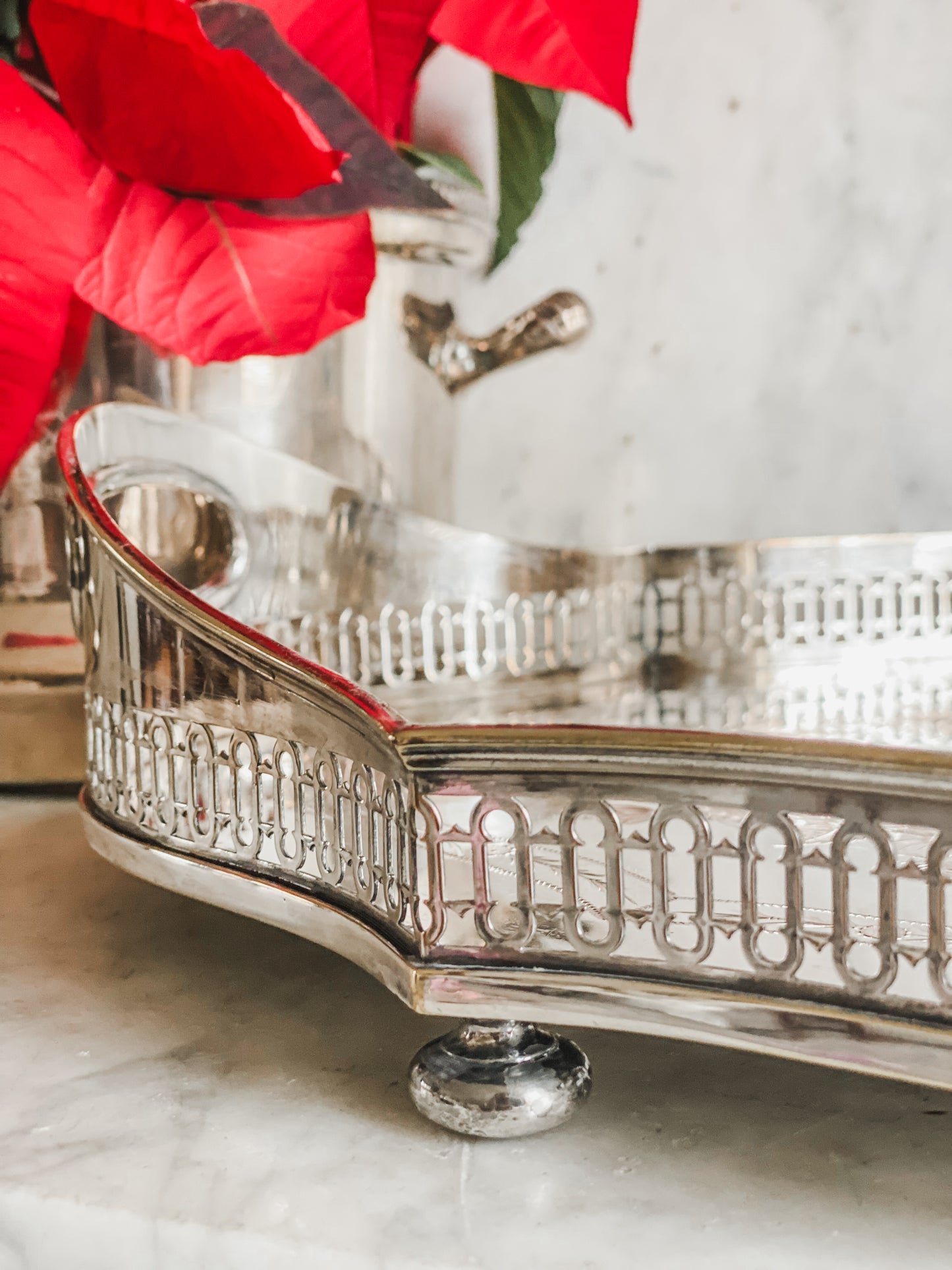 Beautifully Detailed Antique Gallery Tray