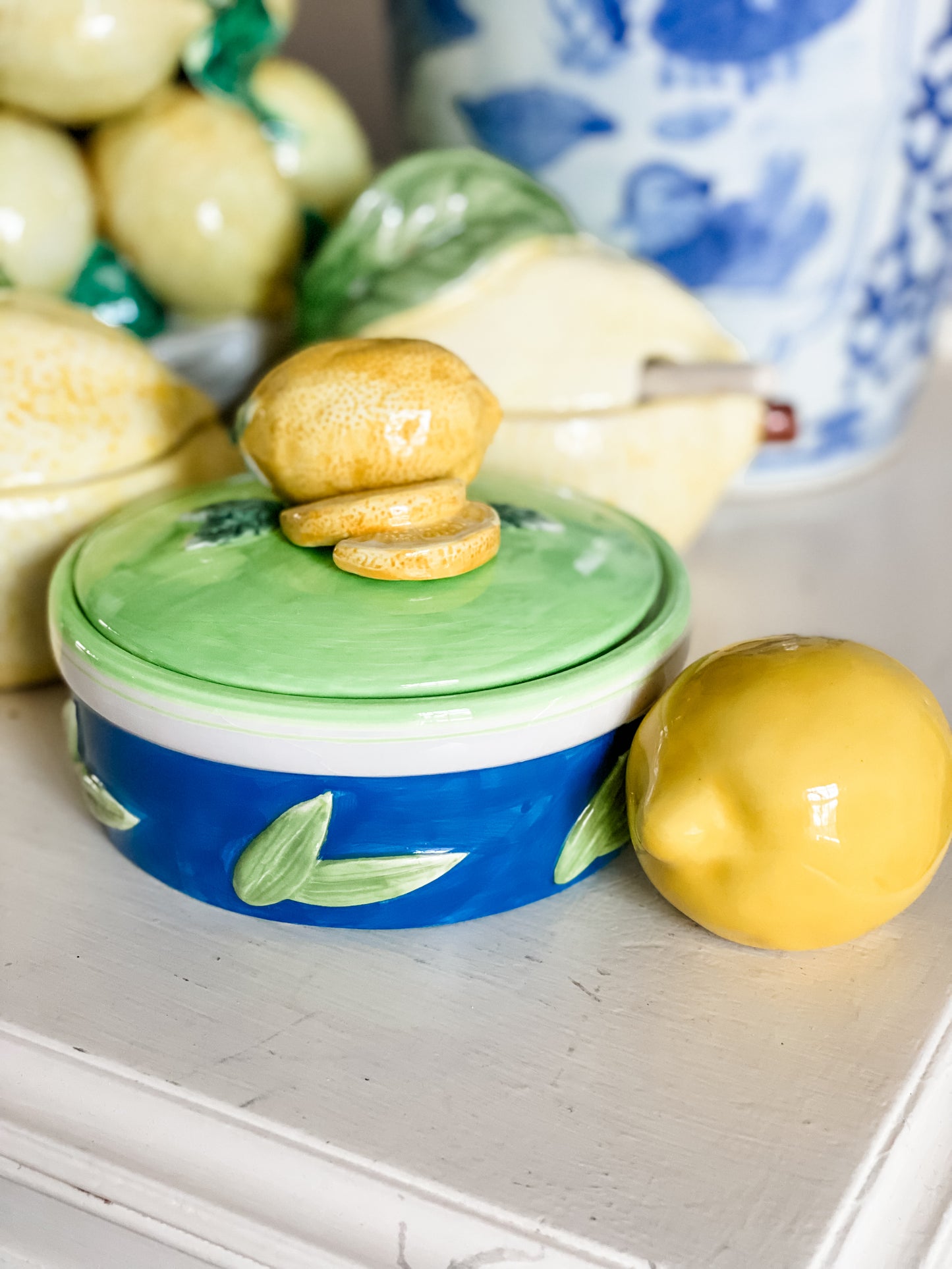 Vintage Lemon Covered Dish and Lemon