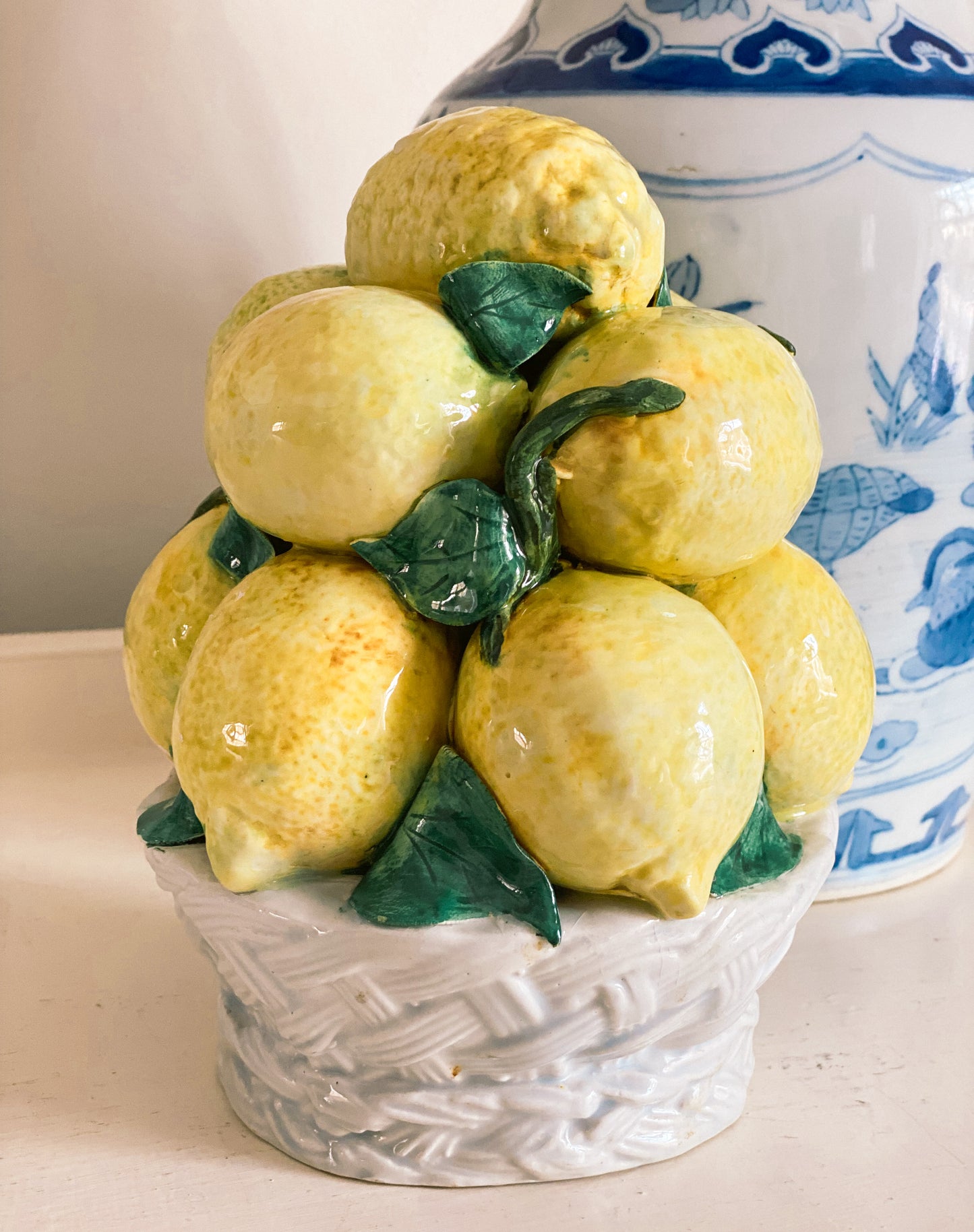 Italian Majolica Lemon Topiary