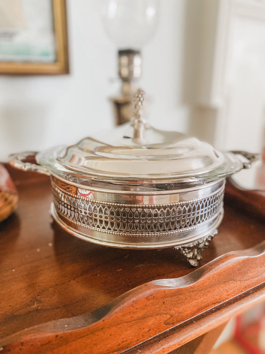 Elegant Pierced Side Covered Dish